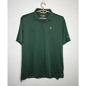 Columbia Golf green striped short sleeve polo shirt clover logo - XL - St Pats
